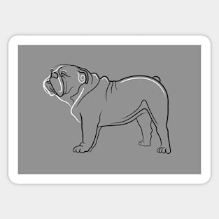 Bulldog Line Drawing Sticker